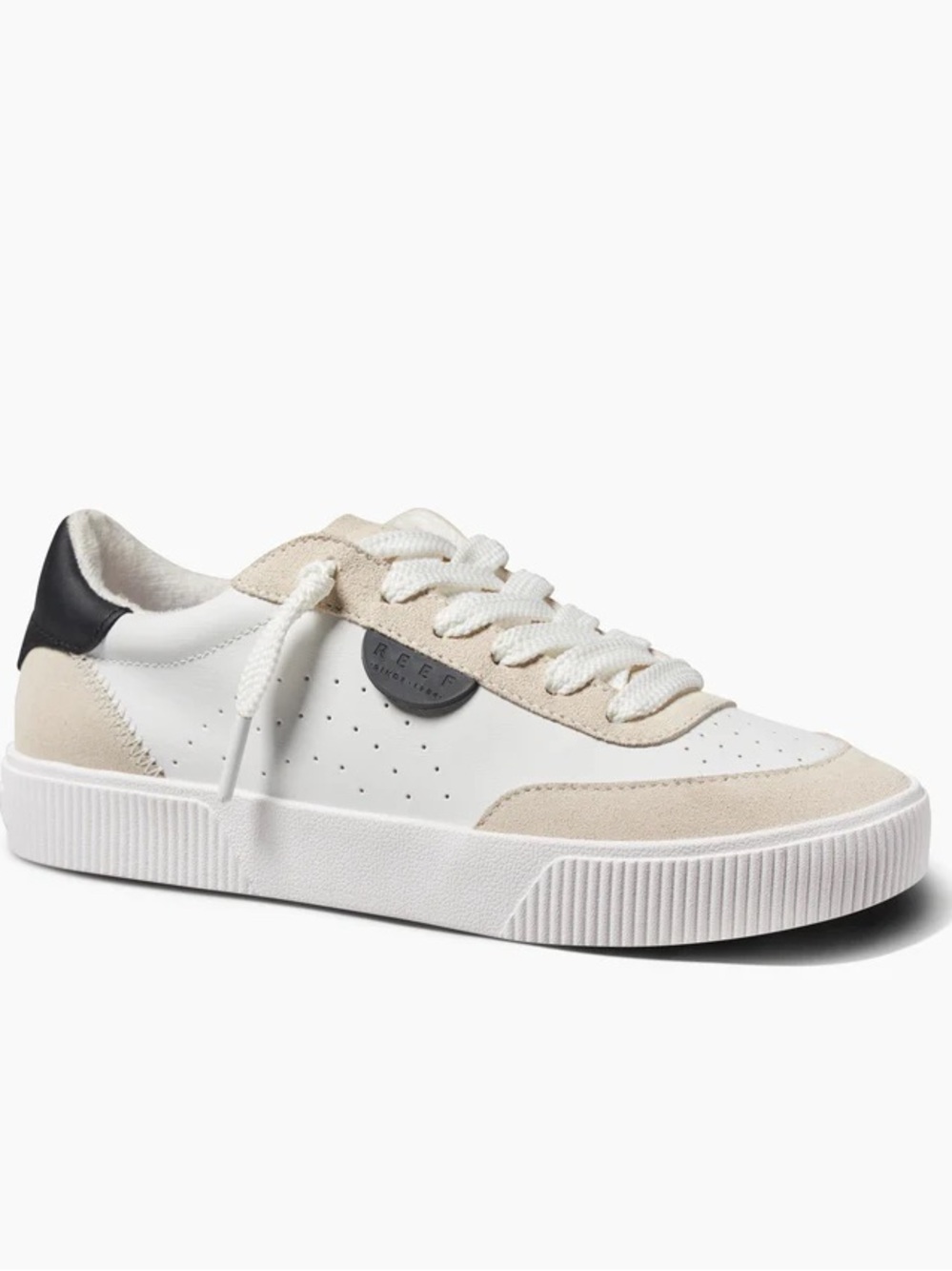 Reef Lay Day Seas White Cream Black Low-Top Sneakers